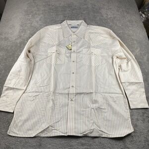 Desire Collection Long Sleeve Dress Shirt‎ Mens XL White Orange Stripes NWT